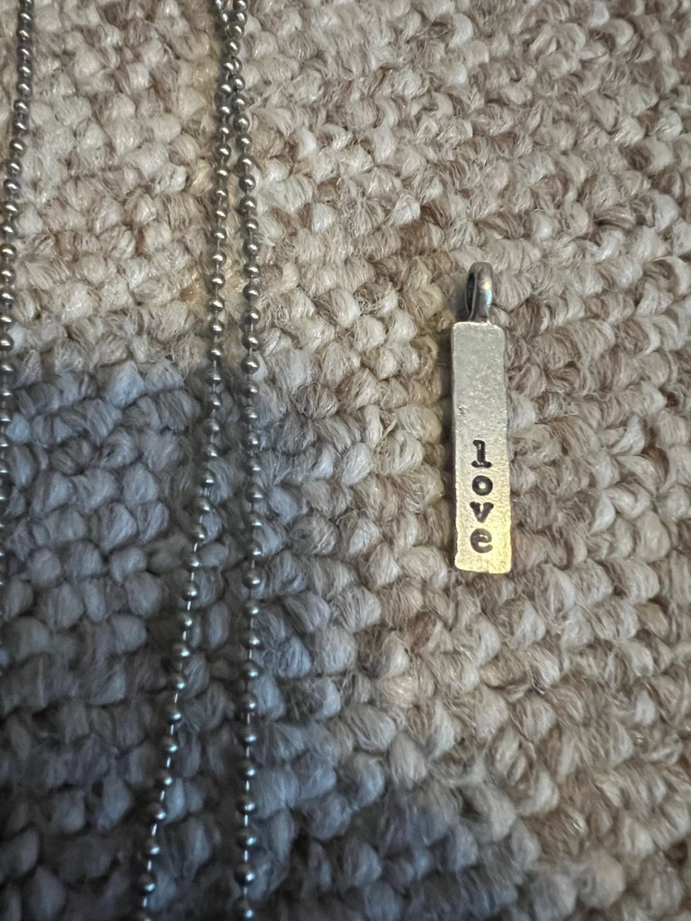Thirty-One 40” ball chain and stamped “love” charm